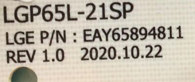 FUENTE DE PODER PARA TV LG NANOCELL / NUMERO DE PARTE EAY65894811 / LGP65L-21SP / 65894811 / EPCE25CB1A / 3PCR02869A / PANEL NC650DQB -AAKH1 / MODELO 65NANO90UPA / 65NANO90UPA.BUSYLKR / 65NAN090UPA - Imagen 2